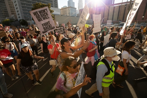 Los,Angeles,,California,,Usa,-,June,24,,2022:,Protestors,Rally