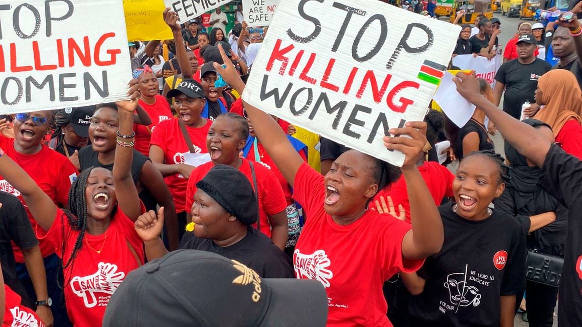 Residents of Mombasa during the anti-femicide protest on January 27, 2024. PHOTO | JURGEN MUMBEKA | NMG