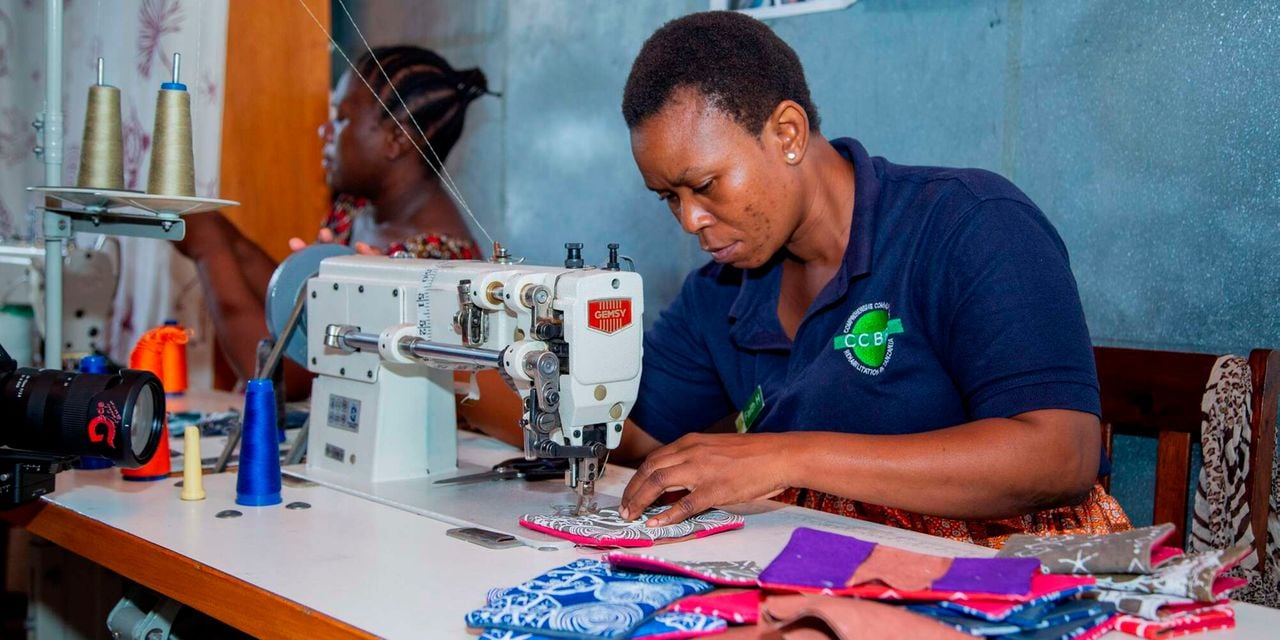 Faith Carlos, a fistula survivor, is one of the tailors at the Mabinti Centre in Dar es Salaam, Tanzania.