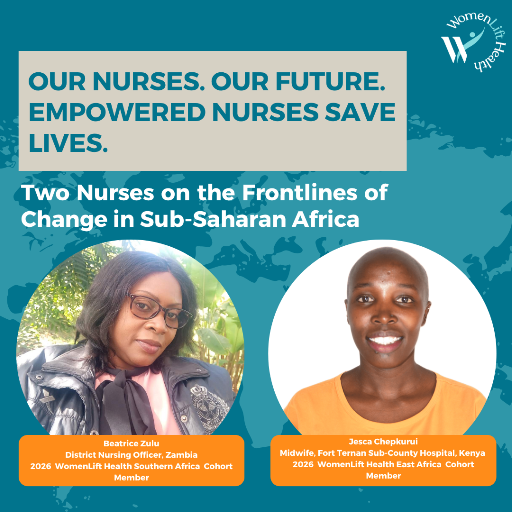 Beatrice Zulu, a District Nursing Officer in Zambia, and Jesca Chepkurui, a Midwife at Fort Ternan Sub-County Hospital in Kenya.